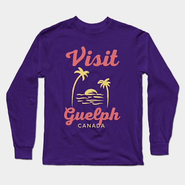 Guelph Canada - Funny Canadian Beach Art Long Sleeve T-Shirt by Buster Piper